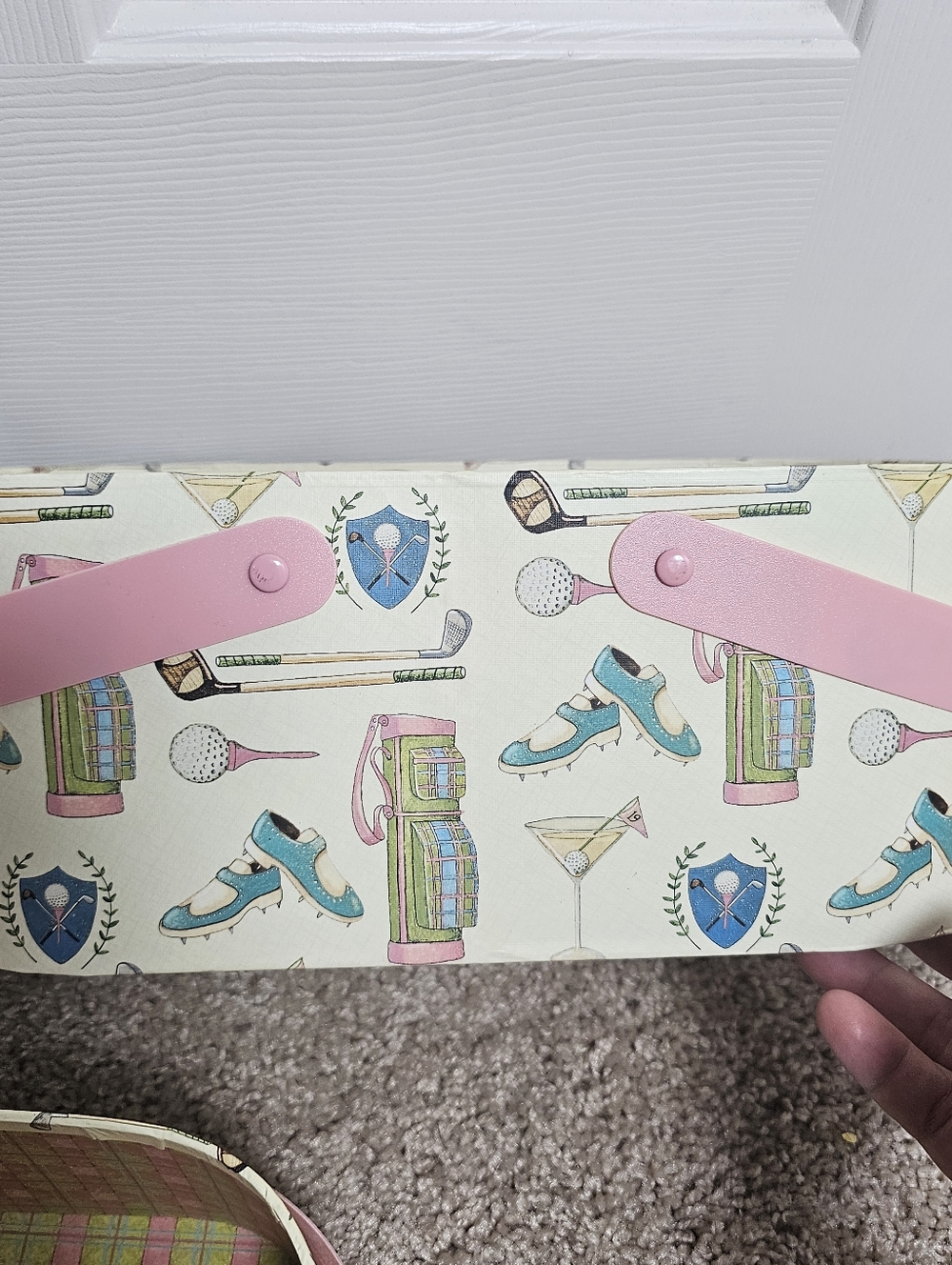 Bob's Boxes by Lang Primative Pink Golf Par Four Nesting Basket/Box with Handles - Picture 3 of 8